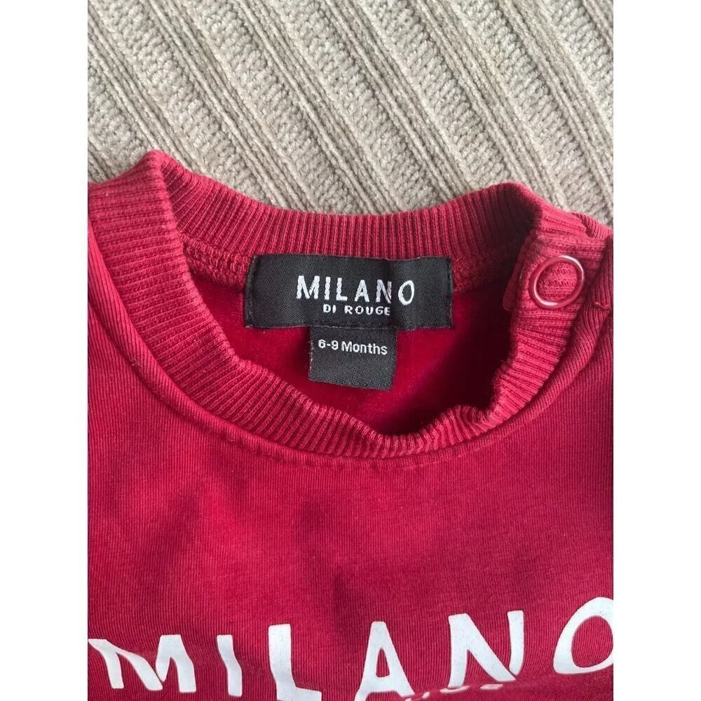 Milano Di Rouge Red Lux Baby Signature Sweatsuit 6-9 Months